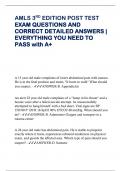 AMLS 3RD EDITION POST TEST EXAM QUESTIONS AND CORRECT DETAILED ANSWERS | EVERYTHING YOU NEED TO PASS with A+