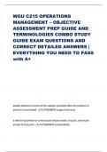 WGU C215 OPERATIONS MANAGEMENT – OBJECTIVE ASSESSMENT PREP GUIDE AND TERMINOLOGIES COMBO STUDY GUIDE EXAM QUESTIONS AND CORRECT DETAILED ANSWERS | EVERYTHING YOU NEED TO PASS with A+