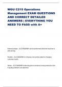 WGU C215 Operations Management EXAM QUESTIONS AND CORRECT DETAILED ANSWERS | EVERYTHING YOU NEED TO PASS with A+