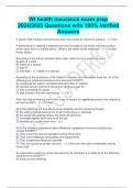 WI health insurance exam prep  2024/2025 Questions with 100% Verified  Answers 