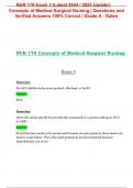 NUR 170 Exam 3 (Latest 2024 / 2025 Update): Concepts of Medical-Surgical Nursing | Questions and  Verified Answers 100% Correct | Grade A - Galen