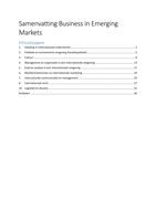 Business in Emerging markets totale samenvatting, met highlights