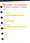 Geography c255 Questions  & Correct Answers | Grade  A+