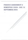 FOR2605 Assignment 2 Semester 2 2024 - DUE 19 September 2024