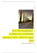 SCL1501 Assignment 1 (COMPLETE ANSWERS) Semester 2 2024 - DUE 26 August 2024