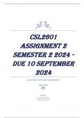 CSL2601 Assignment 2 Semester 2 2024 - DUE 10 September 2024