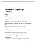 Avenues of Aquiring A Business Notes 