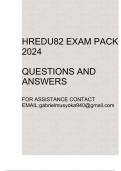 HREDU82 Exam pack 2024(Questions and answers)