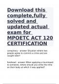 Download this complete,fully solved and updated actual exam for MPOETC ACT 120