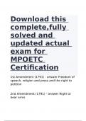 Download this complete,fully solved and updated actual exam for MPOETC Certification