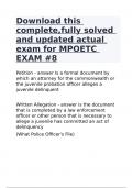 Download this complete,fully solved and updated actual exam for MPOETC EXAM -8