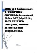 FOR2602 Assignment 1 (COMPLETE ANSWERS) Semester 2 2024 - DUE July 2024 ; 100% TRUSTED Complete, trusted solutions and explanations.