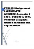 FOR2602 Assignment 2 (COMPLETE ANSWERS) Semester 2 2024 - DUE 2024 ; 100% TRUSTED Complete, trusted solutions and explanations. 