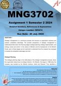 MNG3702 Assignment 1 (COMPLETE ANSWERS) Semester 2 2024 (605474) - DUE 25 July 2024