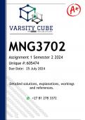 MNG3702 Assignment 1 (DETAILED ANSWERS) Semester 2 2024 - DISTINCTION GUARANTEED