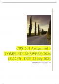 COS1501 Assignment 3 (COMPLETE ANSWERS) 2024 (532267) - DUE 22 July 2024