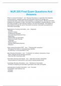  NUR 205 Final Exam Questions And Answers