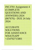 INC3701 Assignment 4 (COMPLETE ANSWERS) 2024 (867676) - DUE 24 July 2024