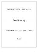 (Intermediate HTML & CSS) Positioning Knowledge Assessment Guide 2024.