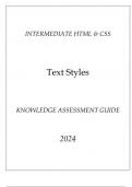 (Intermediate HTML & CSS) Text Styles Knowledge Assessment Guide 2024.