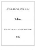 (Intermediate HTML & CSS) Tables Knowledge Assessment Guide 2024.