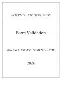 (Intermediate HTML & CSS) Form Validation Knowledge Assessment Guide 2024.