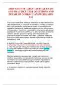 AHIP AHM 530 LATEST ACTUAL EXAM AND PRACTICE TEST QUESTIONS AND DETAILED CORRECT ANSWERS| AHM 530