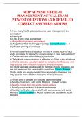 AHIP AHM 540 MEDICAL MANAGEMENT ACTUAL EXAM NEWEST QUESTIONS AND DETAILED CORRECT ANSWERS| AHM 540