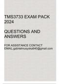 TMS3733 Exam pack 2024(Questions and answers)