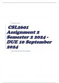 CSL2601 Assignment 2 Semester 2 2024 - DUE 10 September 2024