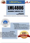 LML4806 Assignment 1 (COMPLETE QUESTIONS & ANSWERS) Semester 2 2024 (818236) - DUE 25 August 2024