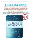 Test Bank For Nursing Informatics and the Foundation of Knowledge, 5th Edition, By Dee Mcgonigle, Kathleen Mastrian All Chapters 1-26 LATEST