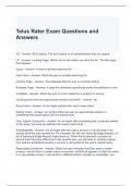 Telus Rater Exam Questions and Answers - Graded A