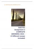 SAE3701 Assingment (COMPLETE ANSWERS) 2024 - (3 Different essays included)