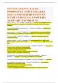 MN INSURANCE EXAM PROPERTY AND CASUALTY 2024 UPDATED QUESTIONS WITH VERIFIED ANSWERS ALREADY GRADED A+