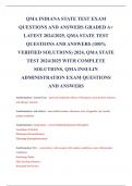 QMA INDIANA STATE TEST EXAM  QUESTIONS AND ANSWERS GRADED A+  LATEST 2024/2025, QMA STATE TEST  QUESTIONS AND ANSWERS (100%  VERIFIED SOLUTIONS) 2024, QMA STATE  TEST 2024/2025 WITH COMPLETE  SOLUTIONS, QMA INSULIN  ADMINISTRATION EXAM QUESTIONS  AND ANSW