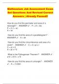 Mathnasium Job Assessment Exam  Set Questions And Revised Correct  Answers | Already Passed!!