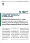 Promoting global health: utilizing WHO to integrate public health, innovation and intellectual property