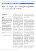 The Twf project: promoting bilingualism for public health in Wales