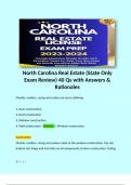 North Carolina Real Estate (State Only Exam Review) 40 Qs with Answers & Rationales 