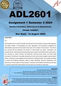 ADL2601 Assignment 1 (COMPLETE ANSWERS) Semester 2 2024  - DUE 12 August 2024