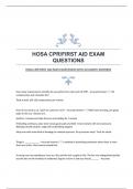 HOSA CPR/FIRST AID EXAM QUESTIONS WITH ACCURATE ANSWERS