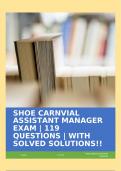 SHOE CARNVIAL ASSISTANT MANAGER EXAM | 119 QUESTIONS | WITH SOLVED SOLUTIONS!!