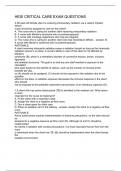 HESI CRITICAL CARE EXAM QUESTIONS 