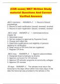 (CSR exam) WKT Written Study  material Questions And Correct  Verified Answers