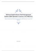 Belmont Rapid Infuser Fluid Management System 2000 Operator FMS 200 Arizona State University Question and answers rated A+ 