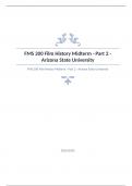 FMS 200 Film History Midterm Arizona State University Question and answers verified to passed