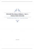 FMS 200 Film History Midterm Arizona State University Question and answers verified to pass