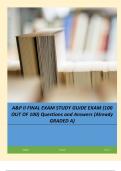 A&P II FINAL EXAM STUDY GUIDE EXAM (100 OUT OF 100) Questions and Answers (Already GRADED A)