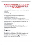 NURS 135 CHAPTER 3, 12, 13, 14, 15, 16, 17, 18, 19, 20 PRACTICE QUESTIONS AND ANSWERS